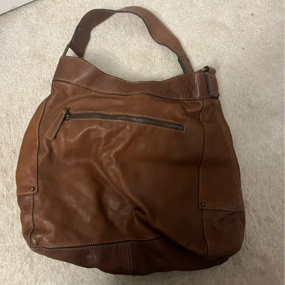Banana Republic Tan Leather Hobo Shoulder Bag - Picture 3 of 6